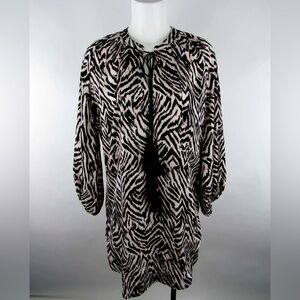 H&M Zebra Print Dress With Tassels Size 6